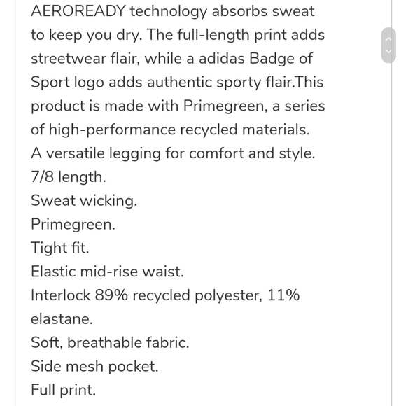 ADIDAS Zoe Saldana women's high waist tights size 4X - Picture 6 of 7